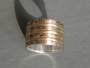 Ring Silber, Mocumé Gane, Gold